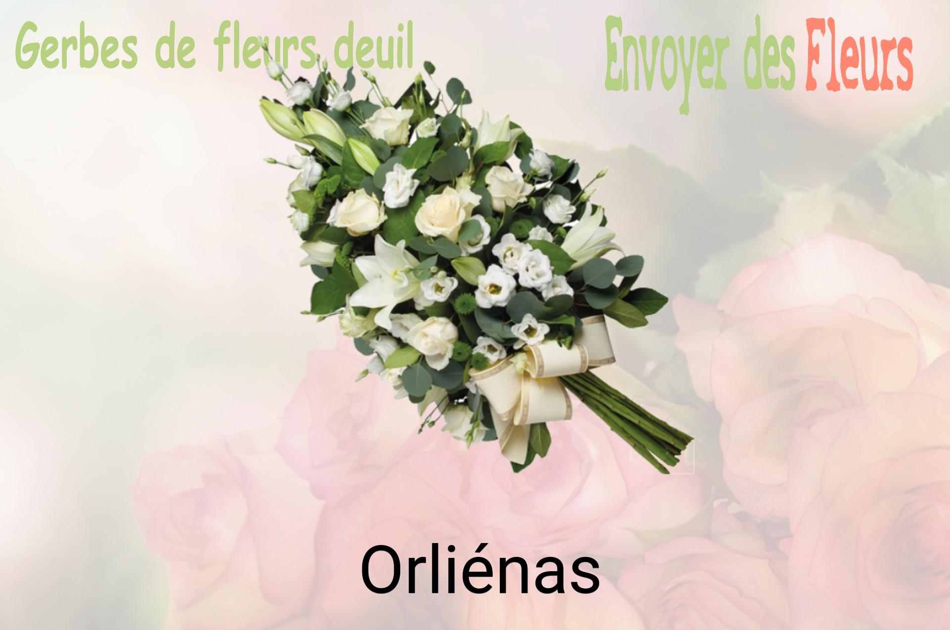 Gerbe de fleurs de deuil livrée à Orliénas